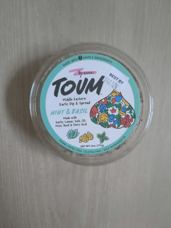 Toum By Saha Middle Eastern Garlic Dip & Spread, Mint & Basil