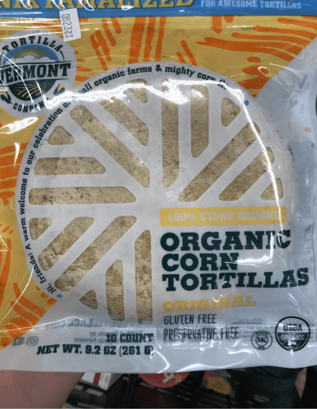 Vermont Tortilla Company 100% Stone Ground Organic Corn Tortillas Original