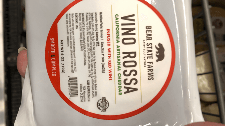 Bear State Farms Vino Rossa California Artisanal Cheddar Infused With Red Wine