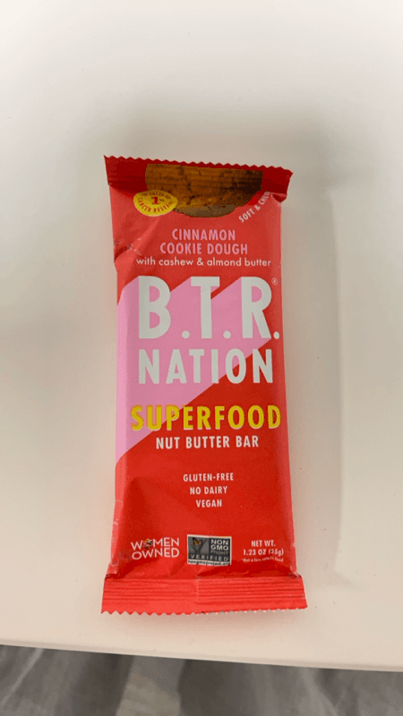 B.T.R. Nation Superfood Nut Butter Bar Cinnamon Cookie Dough