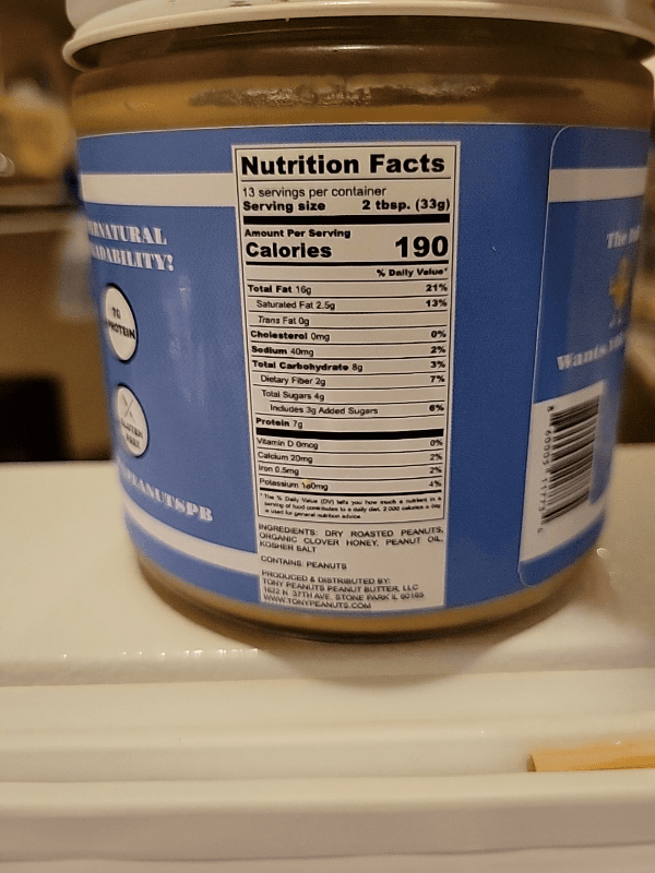 Tony Peanuts Smooth Honey Peanut Butter Spread