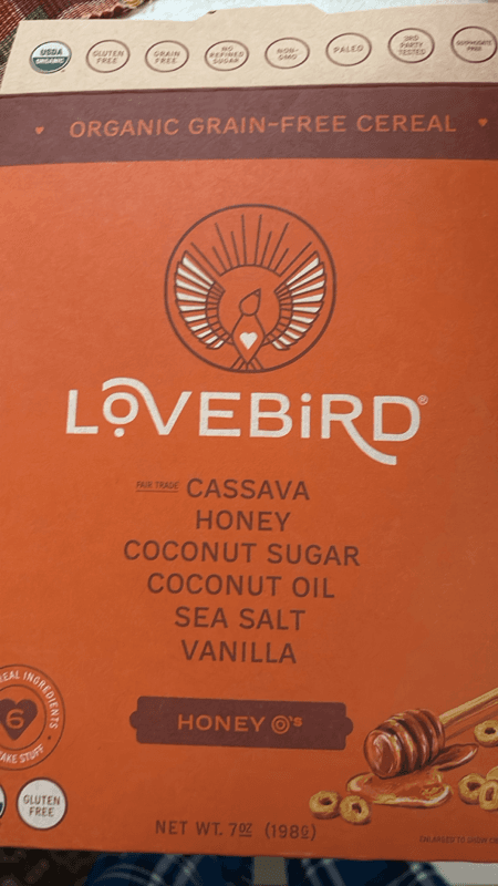 Lovebird Honey O'S Grain-Free Cereal