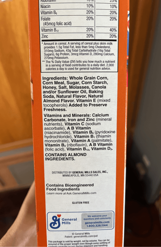 General Mills Honey Nut Chex Sweetened Corn Cereal Family Size