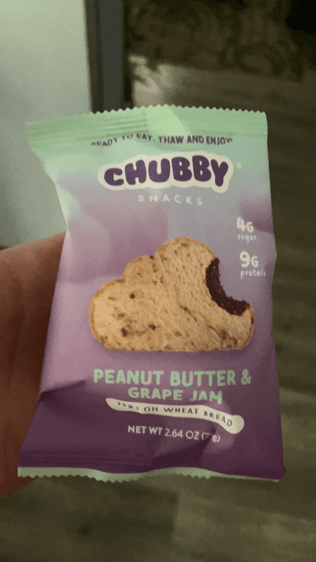 Chubby Snacks Peanut Butter & Grape Jam On Wheat Bread