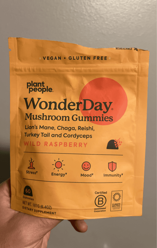 Plant People Wonderday Mushroom Gummies Wild Raspberry