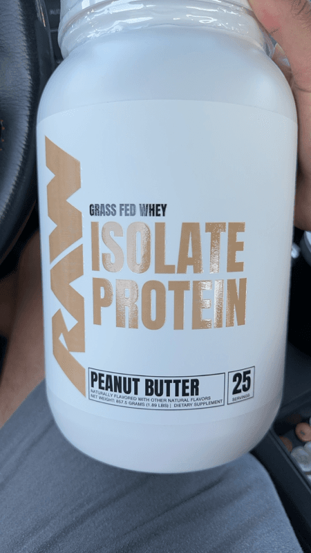 Raw Grass Fed Whey Isolate Protein Peanut Butter Dietary Supplement 1.89 Lbs