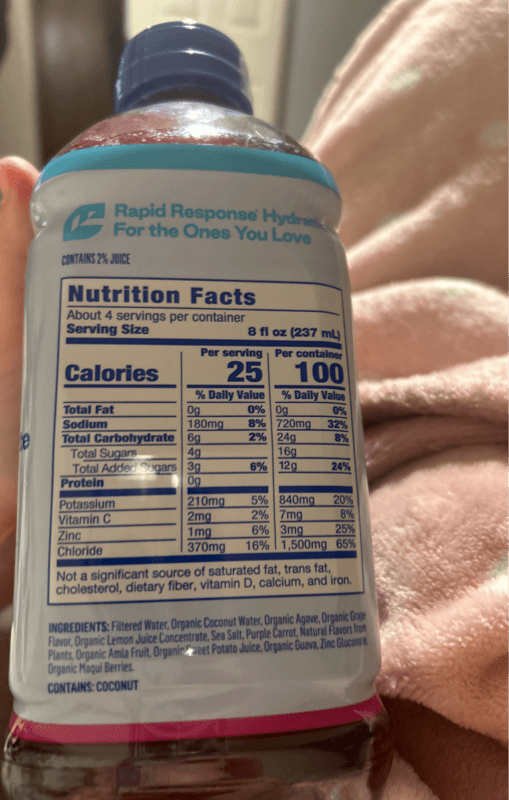 Berrilyte Organic Electrolyte Solution Grape Flavor