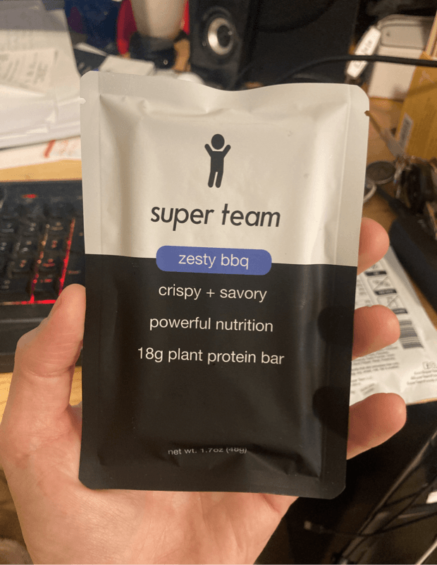 Super Team Zesty Bbq Crispy + Savory Protein Bar