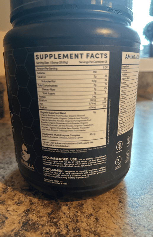 Thentic Vanilla Plant Protein Powder
