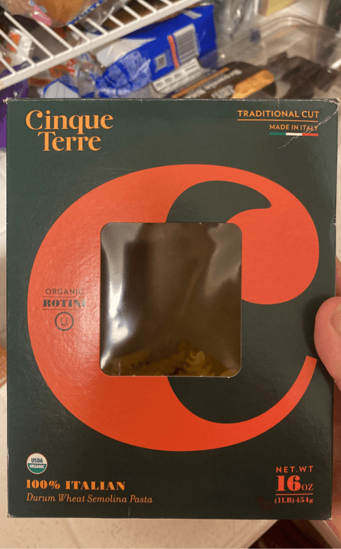 Cinque Terre Organic Rotini Pasta