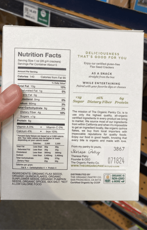 The Organic Pantry Co. Flaxseed Crackers Rosemary, Marjoram & Basil