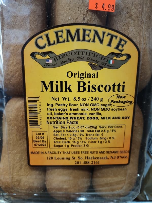 Clemente Biscottificio Original Milk Biscotti