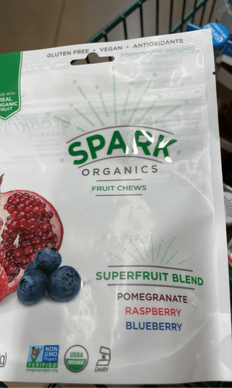 Spark Organics Fruit Chews Superfruit Blend Pomegranate Raspberry Blueberry
