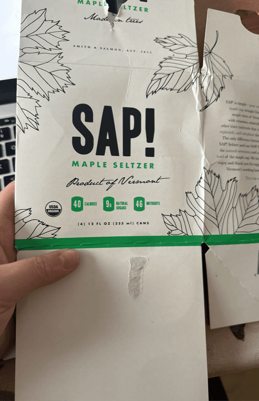 Smith & Salmon Sap! Maple Seltzer