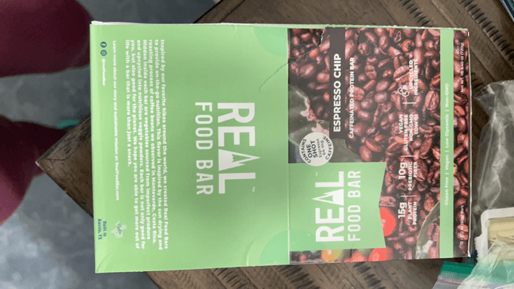 Real Food Bar Espresso Chip Caffeinated Protein Bar