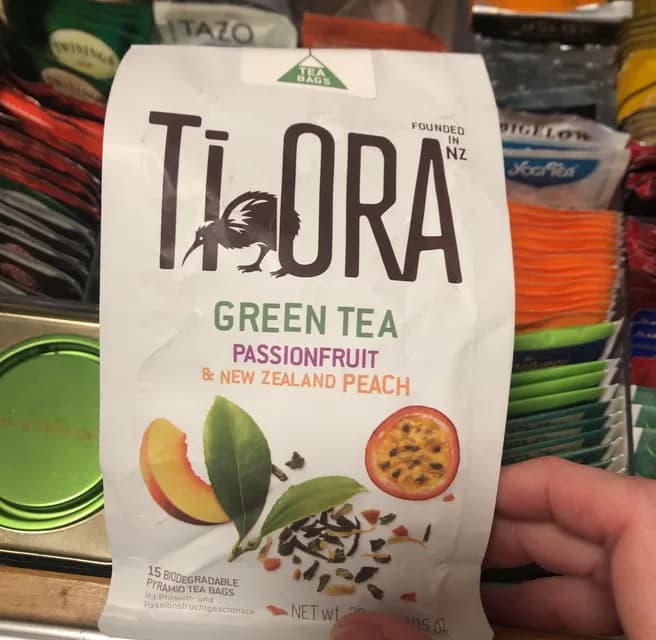 Ti Ora Green Tea, Passionfruit & New Zealand Peach