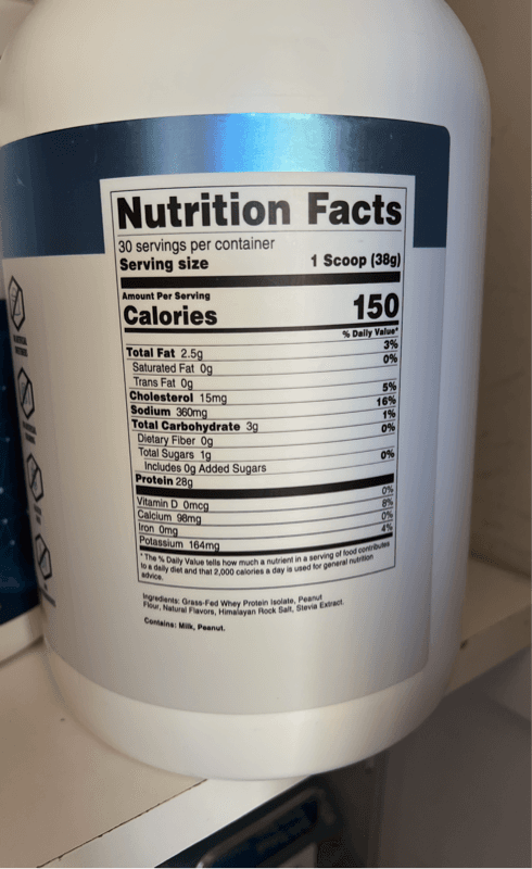 Transparent Labs 100% Grass-Fed Vanilla Peanut Butter Whey Protein Isolate
