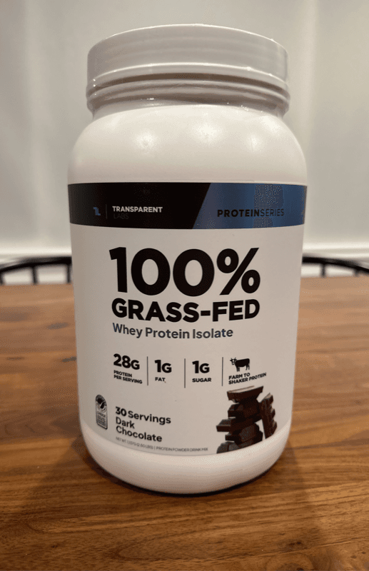 Transparent Labs Dark Chocolate Flavor 100% Grass-Fed Whey Protein Isolate
