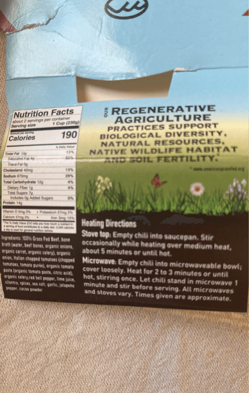 Thousand Hills Lifetime Grazed 100% Grass Fed Beef Bone Broth Paleo Chili