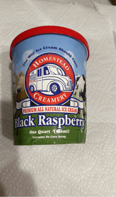 Homestead Creamery Black Raspberry Premium All Natural Ice Cream