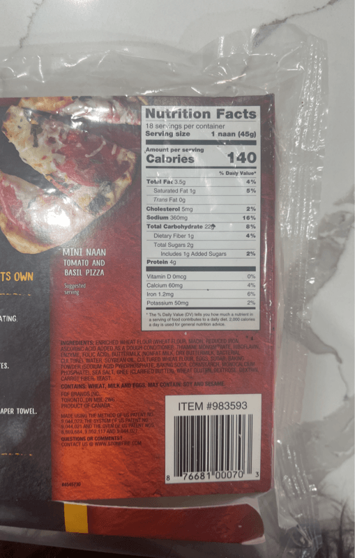 Stonefire Authentic Flatbreads Mini Naan Original