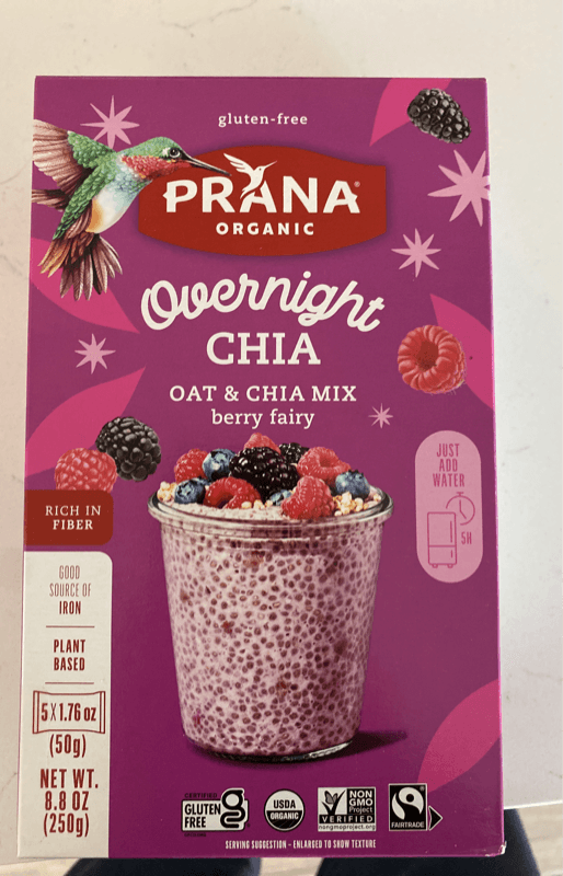 Prana Organic Overnight Chia Berry Fairy Oat & Chia Mix