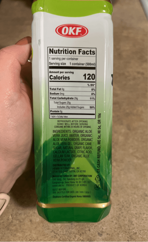 Okf Organic Aloe Vera Drink With Pulp