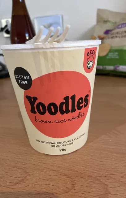 Yoodles Gluten Free Brown Rice Noodles Beef Flavour