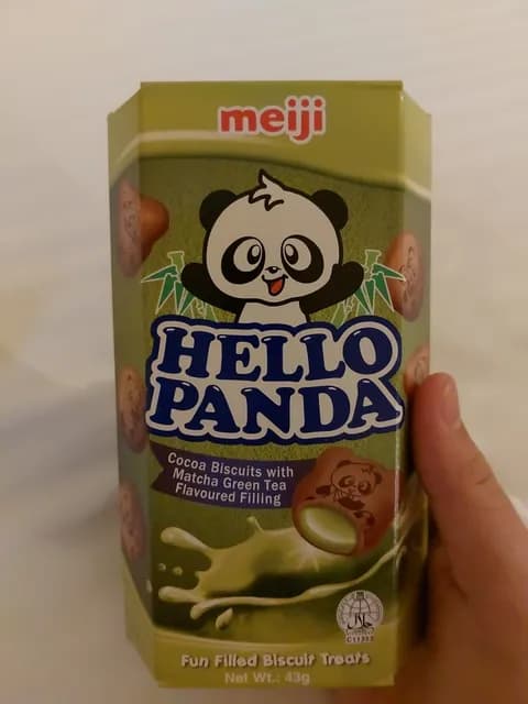 Meiji Hello Panda Cocoa Biscuits With Matcha Green Tea Flavoured Filling