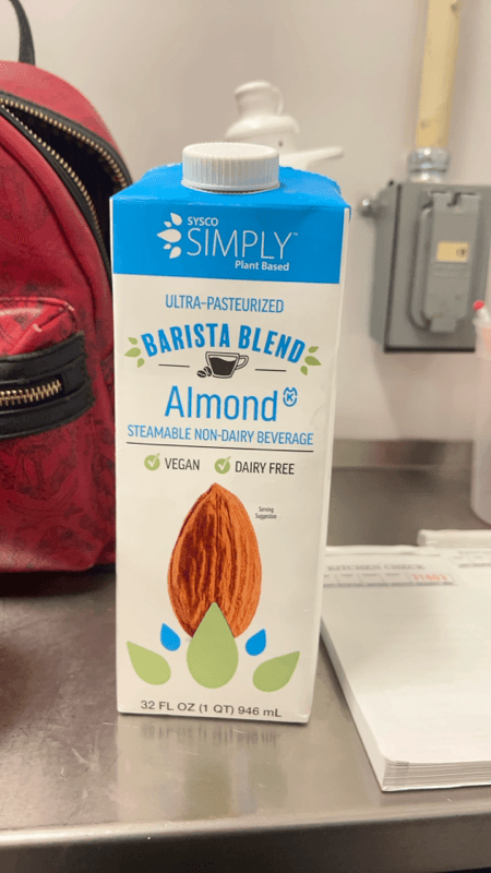 Sysco Simply Plant Based Ultra-Pasteurized Barista Blend Almond