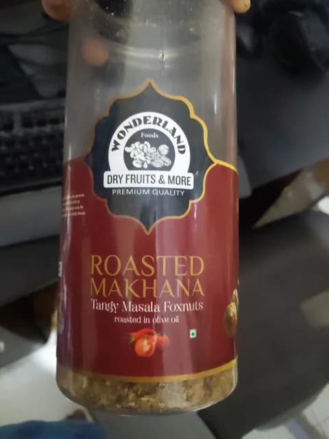 Wonderland Foods Roasted Makhana Tangy Masala Foxnuts In Olive Oil