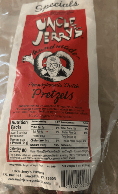 Specials Uncle Jerry'S Pennsylvania Dutch Handmade Pretzels