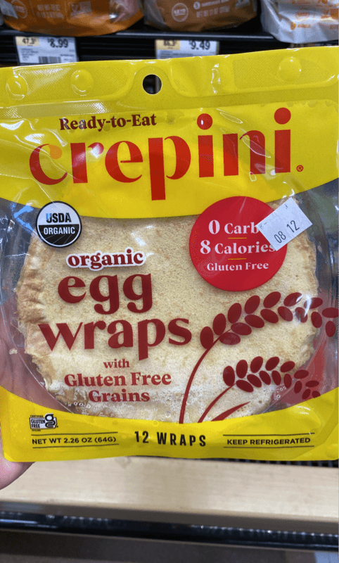Crepini Ready-To-Eat  Organic Egg Wraps With Gluten Free Grains