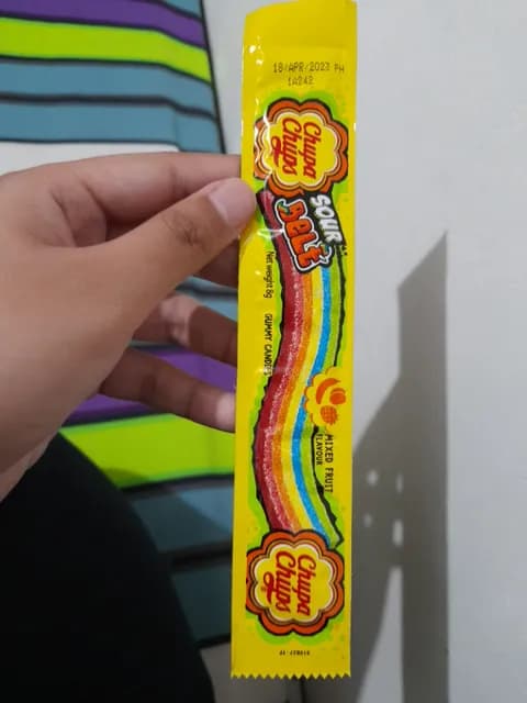 Chupa Chups Sour Belt Mixed Fruit Flavour Gummy Candies