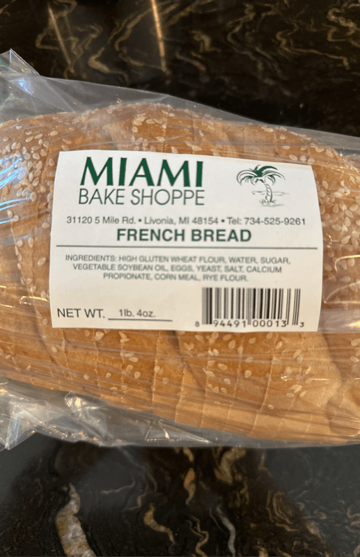 Miami Bake Shoppe French Bread