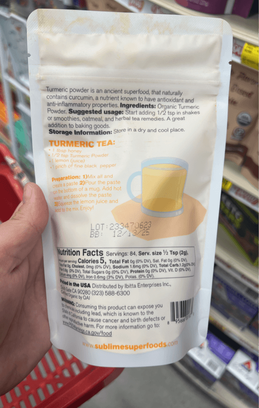 Sublime Organic Turmeric Powder
