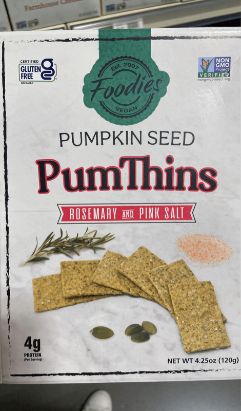 Foodies Vegan Pumpkin Seed Pumthins Rosemary And Pink Salt Crackers