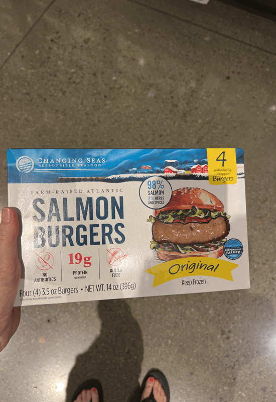Blue Circle Foods Changing Seas Original Farm-Raised Atlantic Salmon Burgers