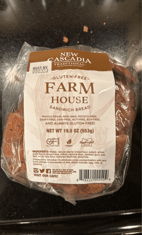 New Cascadia Gluten-Free Farm House Sandwich Bread