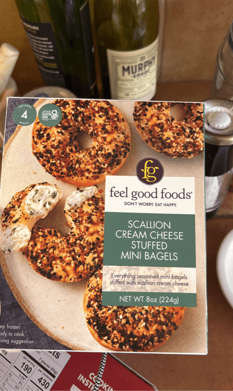 Feel Good Foods Scallion Cream Cheese Stuffed Mini Bagels
