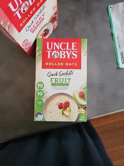 Uncle Tobys Rolled Oats Quick Sachets Fruit Variety