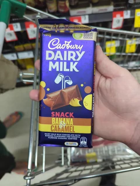 Cadbury Dairy Milk Banana Caramel Chocolate Bar Snack