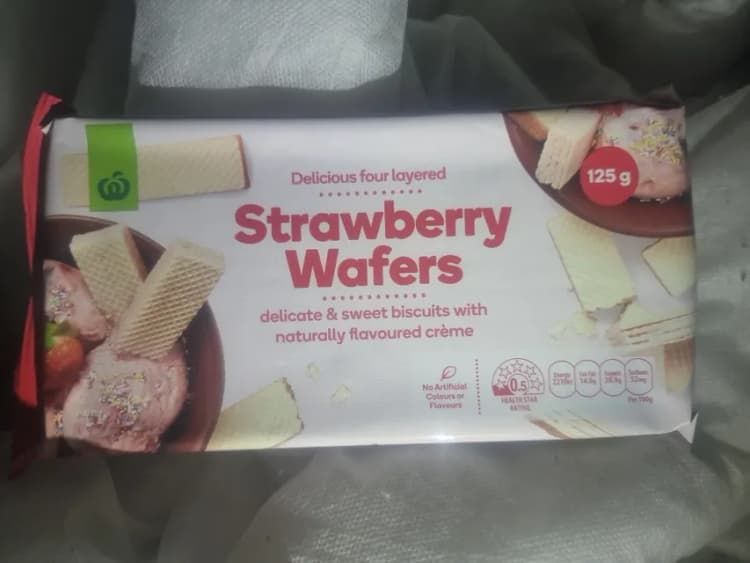 Woolworths Strawberry Wafers