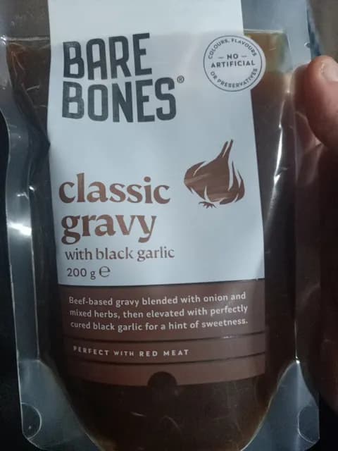 Bare Bones Classic Gravy With Black Garlic