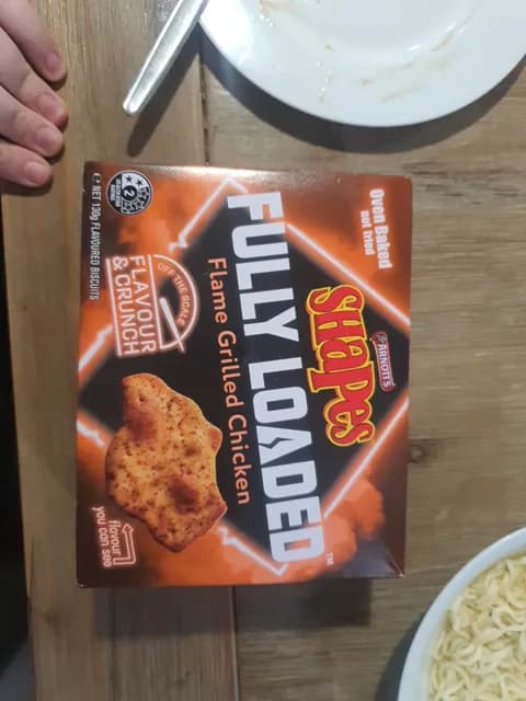 Arnott'S Shapes Fully Loaded Flame Grilled Chicken Flavoured Biscuits