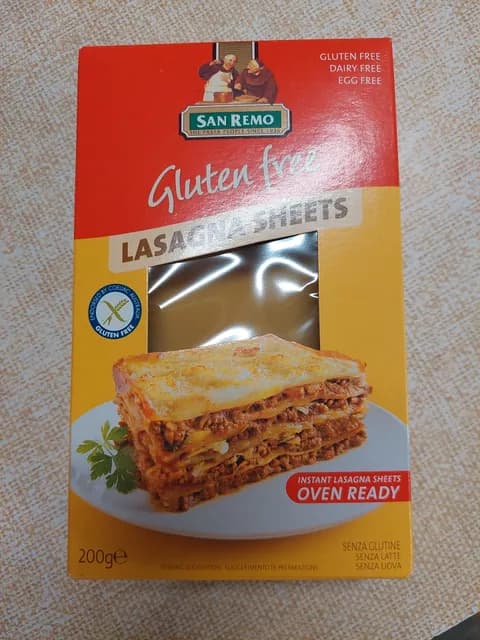 San Remo Gluten Free Lasagna Sheets
