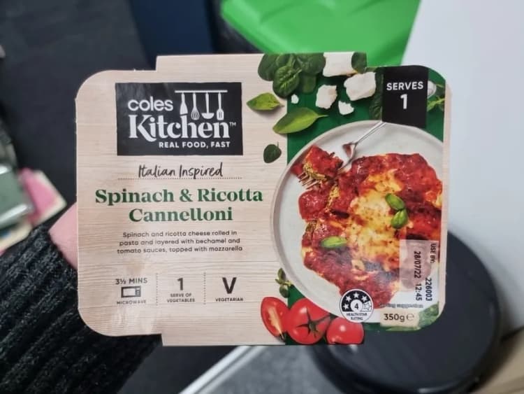 Coles Kitchen Spinach & Ricotta Cannelloni