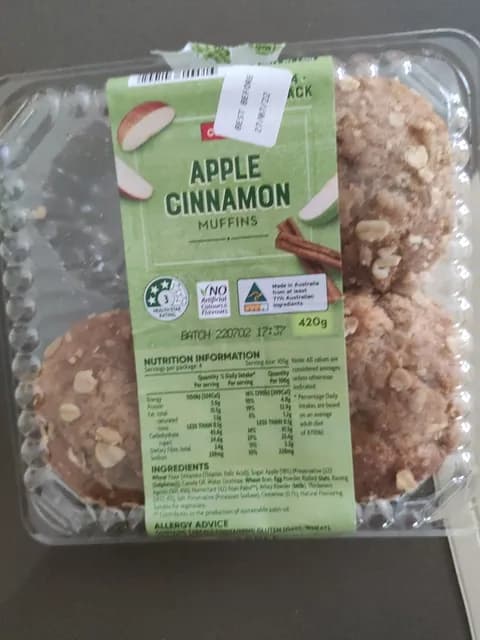 Coles Apple Cinnamon Muffins