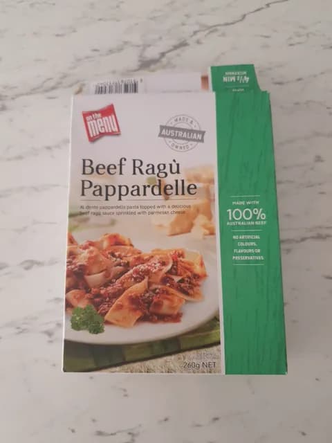 On The Menu Beef Ragu Pappardelle