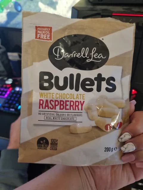 Darrell Lea Bullets White Chocolate Raspberry